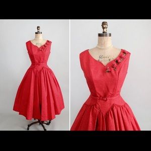 Vintage 1950s dress (red)